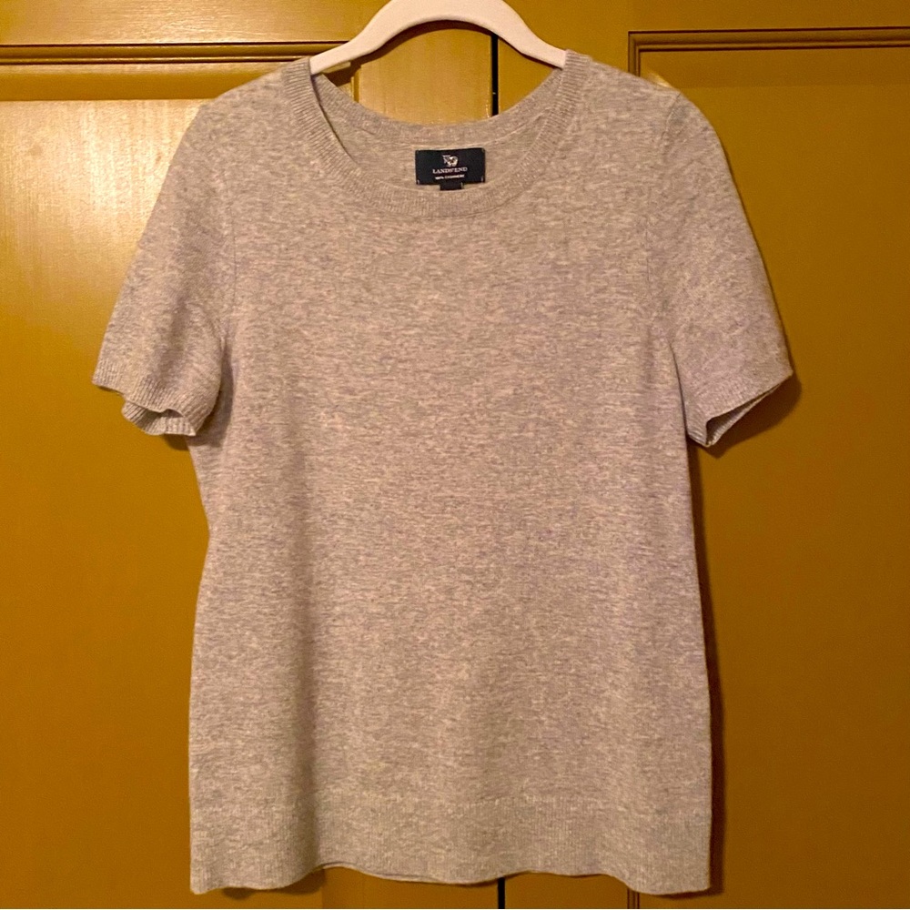 Lands’ End Cashmere Sweater Tee | Heather Grey | Size XS | Never Worn